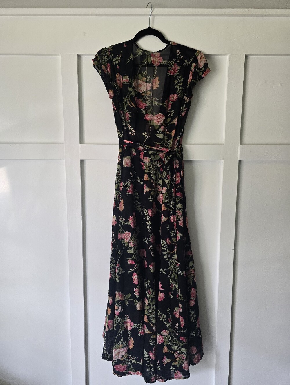 Reformation Laura Maxi Floral Wrap Dress - Small - Black - Picture 5 of 7
